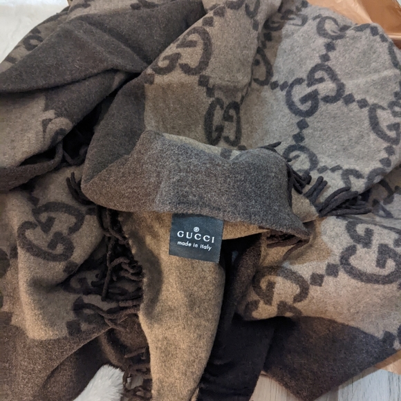 Authentic Vintage Gucci Blanket Brown GG - Picture 10 of 12